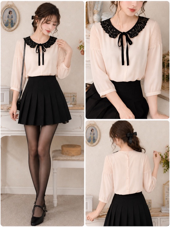 LC Lauren Conrad Tops - LC Lauren Conrad Disney Snow White Collection Lace Collar Top EUC